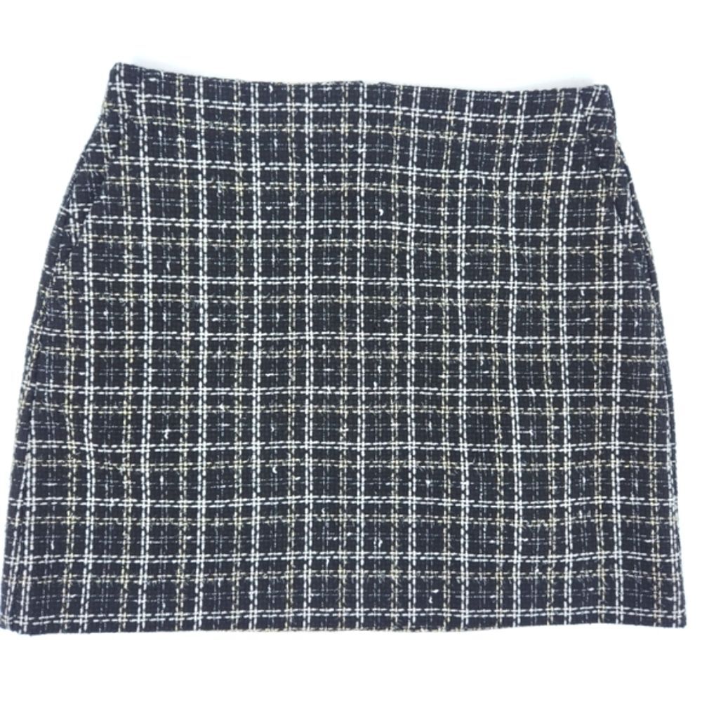 LOFT Shimmer Tweed Mini Skirt Women Size 8 Metallic Holiday Party Retro Glam